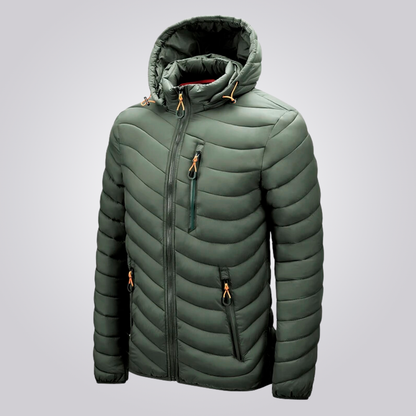 Jaqueta Puffer Masculina Capuz Removível